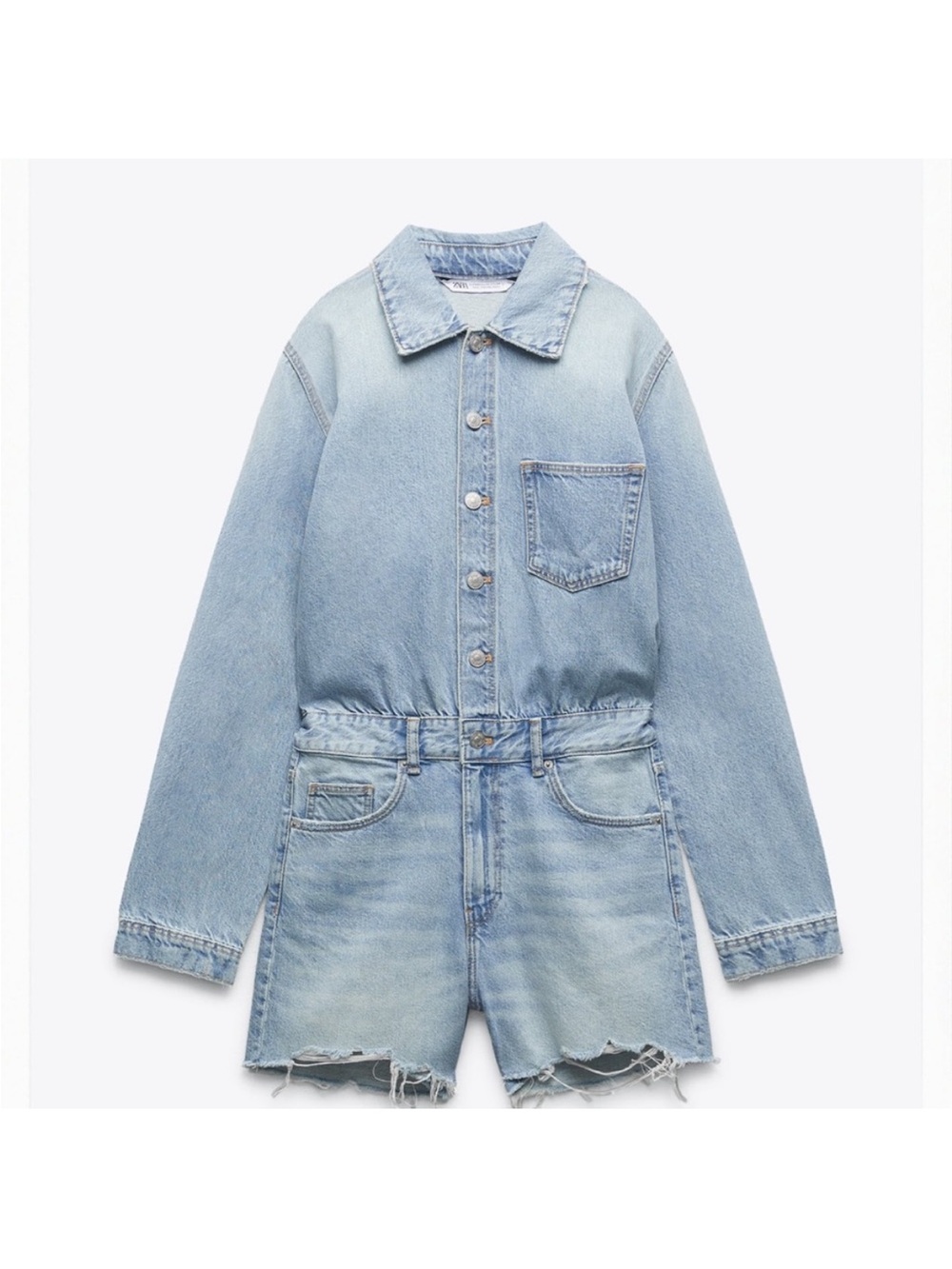 Zara Denim Short Jumpsuit
